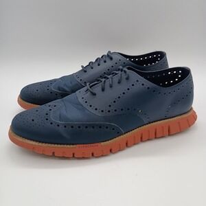 Cole‎ Haan Zerogrand Remastered No Stitch Navy Blue Wingtip Oxford Mens 11.5 M